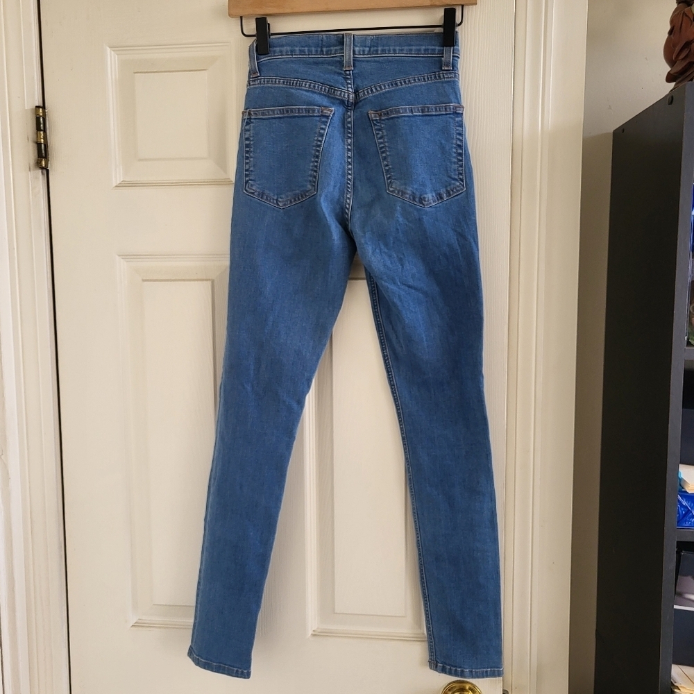 Reformation Blue high Skinny Jeans Stretchy Fit - Picture 4 of 10